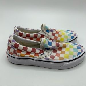 Vans Classic Rainbow Checkerboard Sneakers Size 5